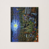 Halloween-Puzzlespiel, Hexen, Schule, Uni Puzzle (Vertikal)