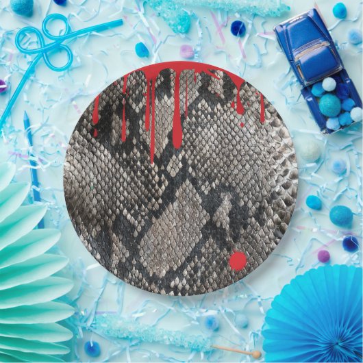 Halloween Python Snake Skin - Gory Bloody Beängsti Pappteller (Party)