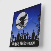 Halloween Quadratische Wanduhr (Winkel)