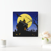 Halloween Quadratische Wanduhr (Zuhause)