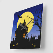 Halloween Quadratische Wanduhr (Winkel)