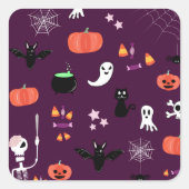 Halloween Quadratischer Aufkleber (Vorderseite)