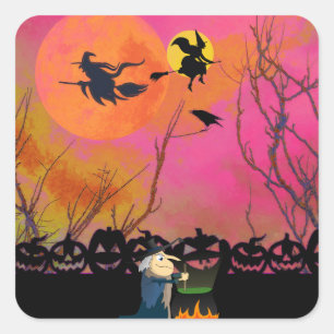 Halloween Quadratischer Aufkleber