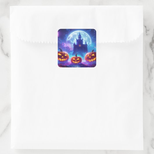 Halloween Quadratischer Aufkleber (Tasche)