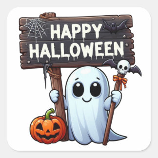 Halloween Quadratischer Aufkleber