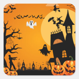 Halloween Quadratischer Aufkleber