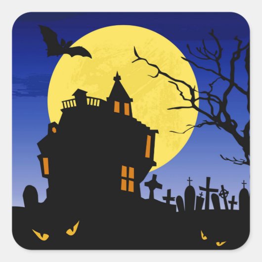 Halloween Quadratischer Aufkleber (Vorderseite)