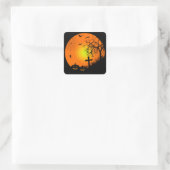 Halloween Quadratischer Aufkleber (Tasche)