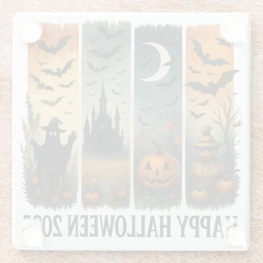 Halloween Quartett Glasuntersetzer (Rückseite)