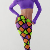 Halloween Quatrefolienmuster Orange Lila Green Leggings
