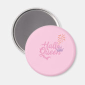 Halloween Queen, Halloqueen, Retro Halloween Art Magnet (Vorderseite/Rückseite)