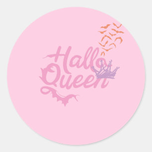 Halloween Queen, Halloqueen, Retro Halloween Art Runder Aufkleber