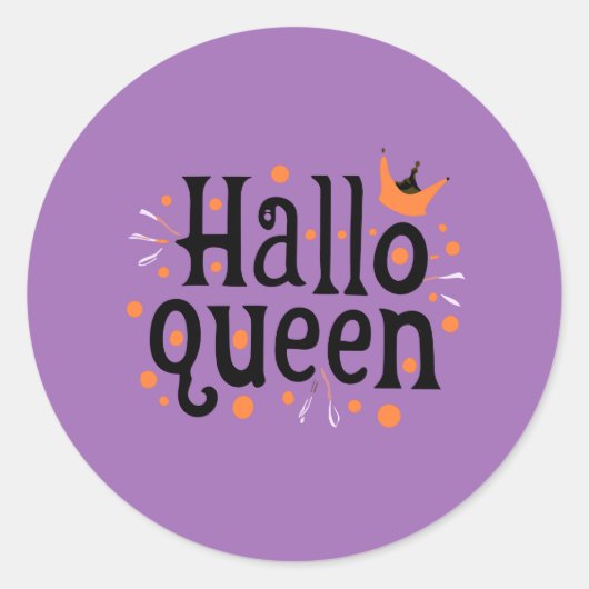 Halloween Queen, Halloqueen, Retro Halloween Art Runder Aufkleber (Vorderseite)