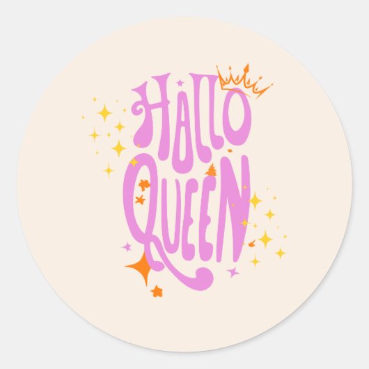 Halloween Queen, Halloqueen, Retro Halloween Art Runder Aufkleber (Vorderseite)