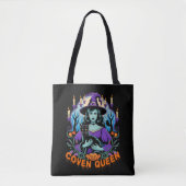 Halloween QUEEN Hexenkunst mit Black Cat Design Tasche (Vorderseite)
