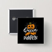 Halloween Queen of Pumpkin Button (Vorne & Hinten)