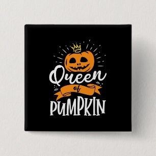 Halloween Queen of Pumpkin Button