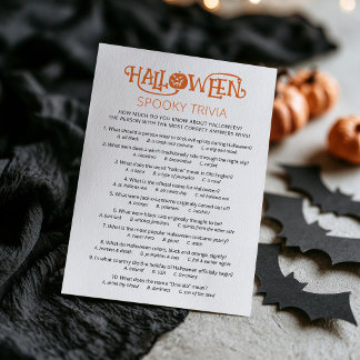 Halloween-Quiz-Party-Spielkarte Einladung