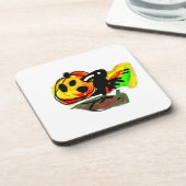 Halloween-Rabe Getränkeuntersetzer (Linke Seite)