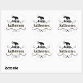 Halloween - Rabe Runder Aufkleber (Blatt)
