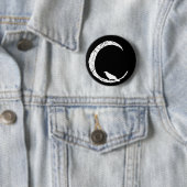 Halloween-Rabe und Halbmondmondknopf Button (Beispiel)