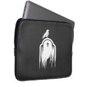 Halloween-Raben-Grabstein-Silhouette-Design Laptopschutzhülle (Vorne Rechts)
