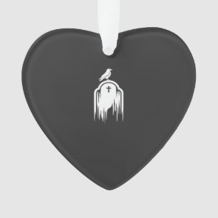 Halloween-Raben-Grabstein-Silhouette-Design Ornament