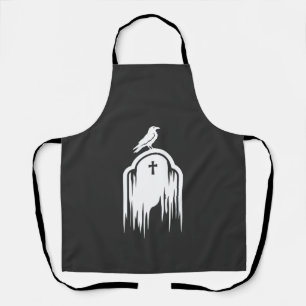Halloween-Raben-Grabstein-Silhouette-Design Schürze