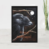 HALLOWEEN-RABEN-KRÄHEN-U. VOLLMOND-KARTE KARTE (Vorderseite)