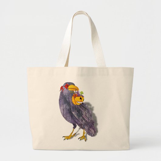 Halloween-Raben-Tasche Jumbo Stoffbeutel (Vorne)