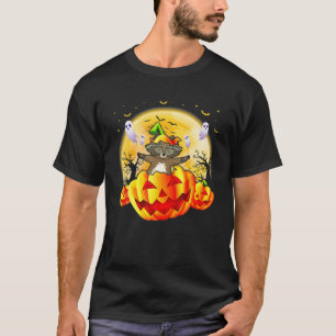 Halloween Raccoon Boo Pumpkin Candy Happy Costume T-Shirt