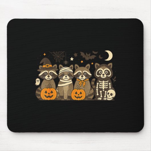 Halloween Raccoon Costumes Ghost Witch Mummy Men W Mousepad (Vorne)