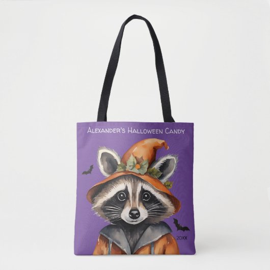 Halloween Raccoon Custom Tasche (Vorderseite)