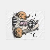 Halloween Raccoon Ghost Fleecedecke (Vorderseite (Horizontal))