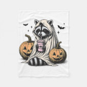 Halloween Raccoon Ghost Fleecedecke (Vorderseite)