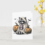 Halloween Raccoon Ghost Karte (Gelbe Blume)