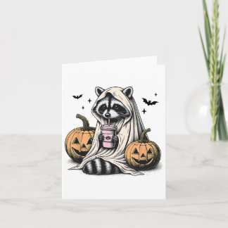Halloween Raccoon Ghost Karte