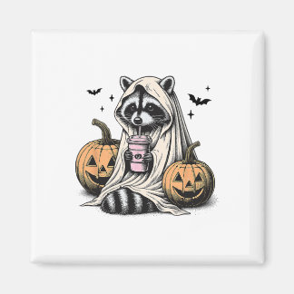 Halloween Raccoon Ghost Magnet