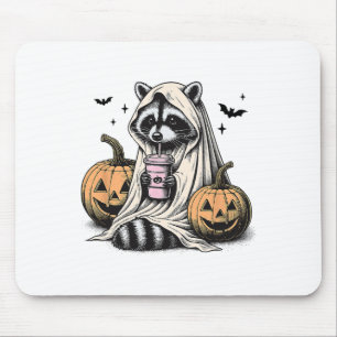 Halloween Raccoon Ghost Mousepad