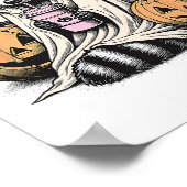 Halloween Raccoon Ghost Poster (Ecke)