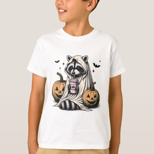 Halloween Raccoon Ghost T-Shirt (Vorderseite)