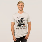 Halloween Raccoon Wizard Funny Modern Tri-Blend Shirt (Vorderseite voll)