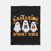 Halloween Radiating Spooky Vibes Ghost Röntgen Rad Fleecedecke (Vorderseite)