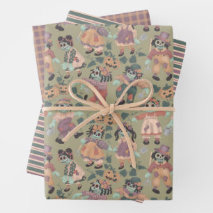 Halloween Rag Doll Zombies Packpapier (2) Geschenkpapier Set