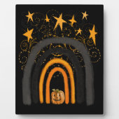 Halloween Rainbow | Kürbis, Wirbel und Sterne Fotoplatte (Vorderseite)