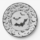 Halloween Random Iconic Bats Muster Schwarz/Weiß Pappteller (Vorderseite)