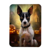 Halloween Rat Terrier mit Pumpkins Beängstigend Magnet (Vertikal)