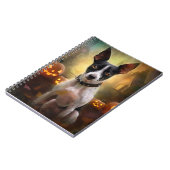 Halloween Rat Terrier mit Pumpkins Beängstigend Notizblock (Linke Seite)