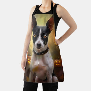 Halloween Rat Terrier mit Pumpkins Beängstigend Schürze