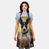 Halloween Rat Terrier mit Pumpkins Beängstigend Schürze (Getragen)